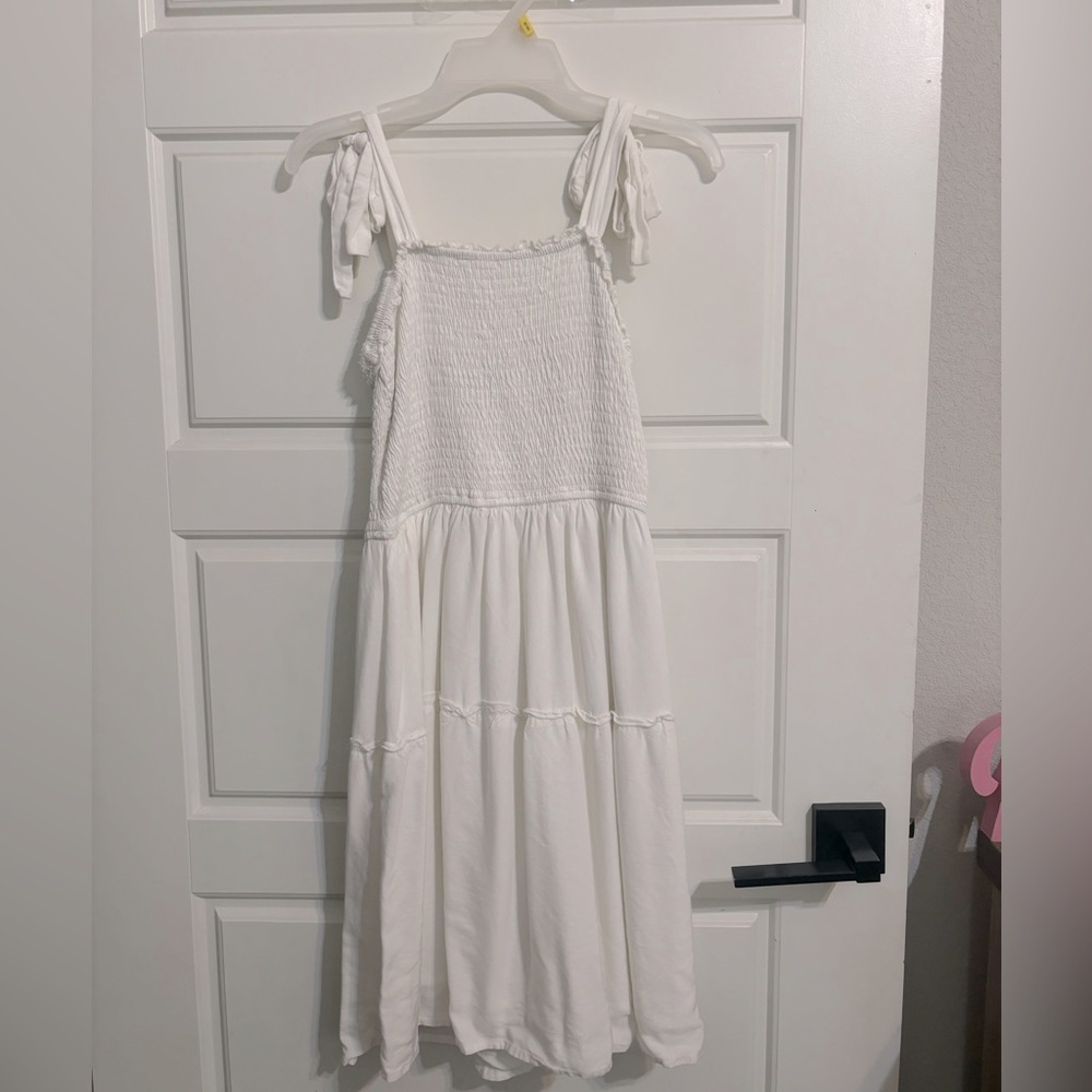 White Casual Tie Dress